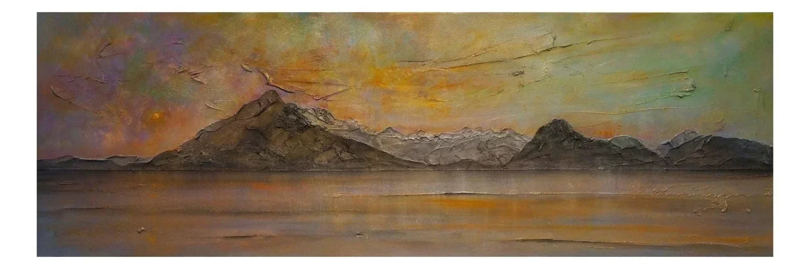 Skye Dusk Original Panoramic Painting - Scottish Artist Art Gallery Scotland
