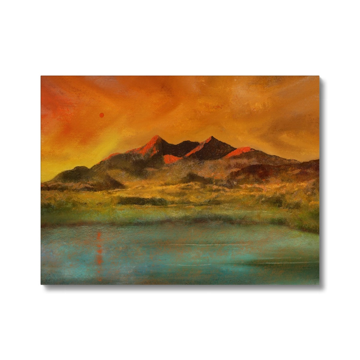 Skye Red Moon Cuillin Painting | Canvas Prints From Scotland