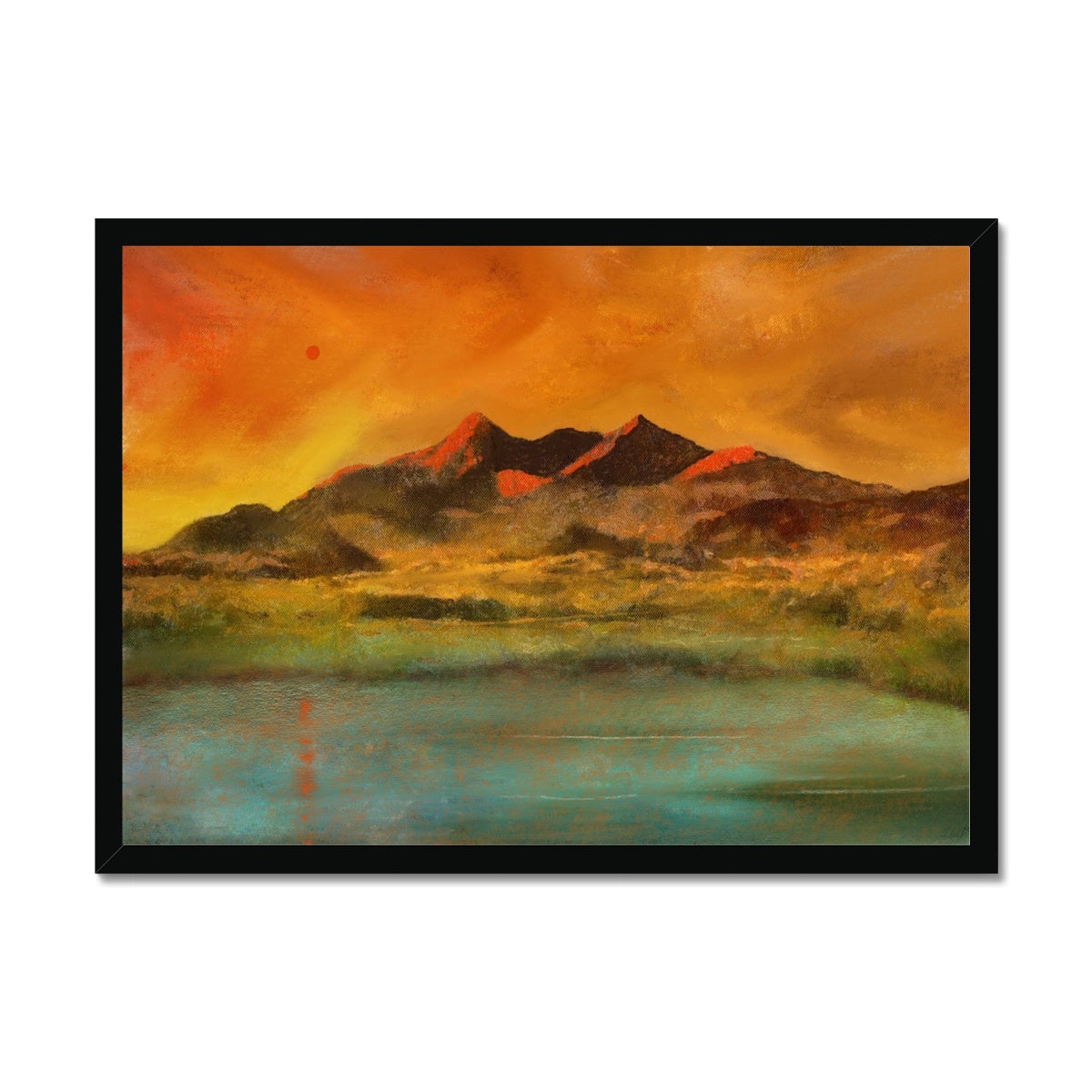 Skye Red Moon Cuillin Painting | Framed Prints From Scotland