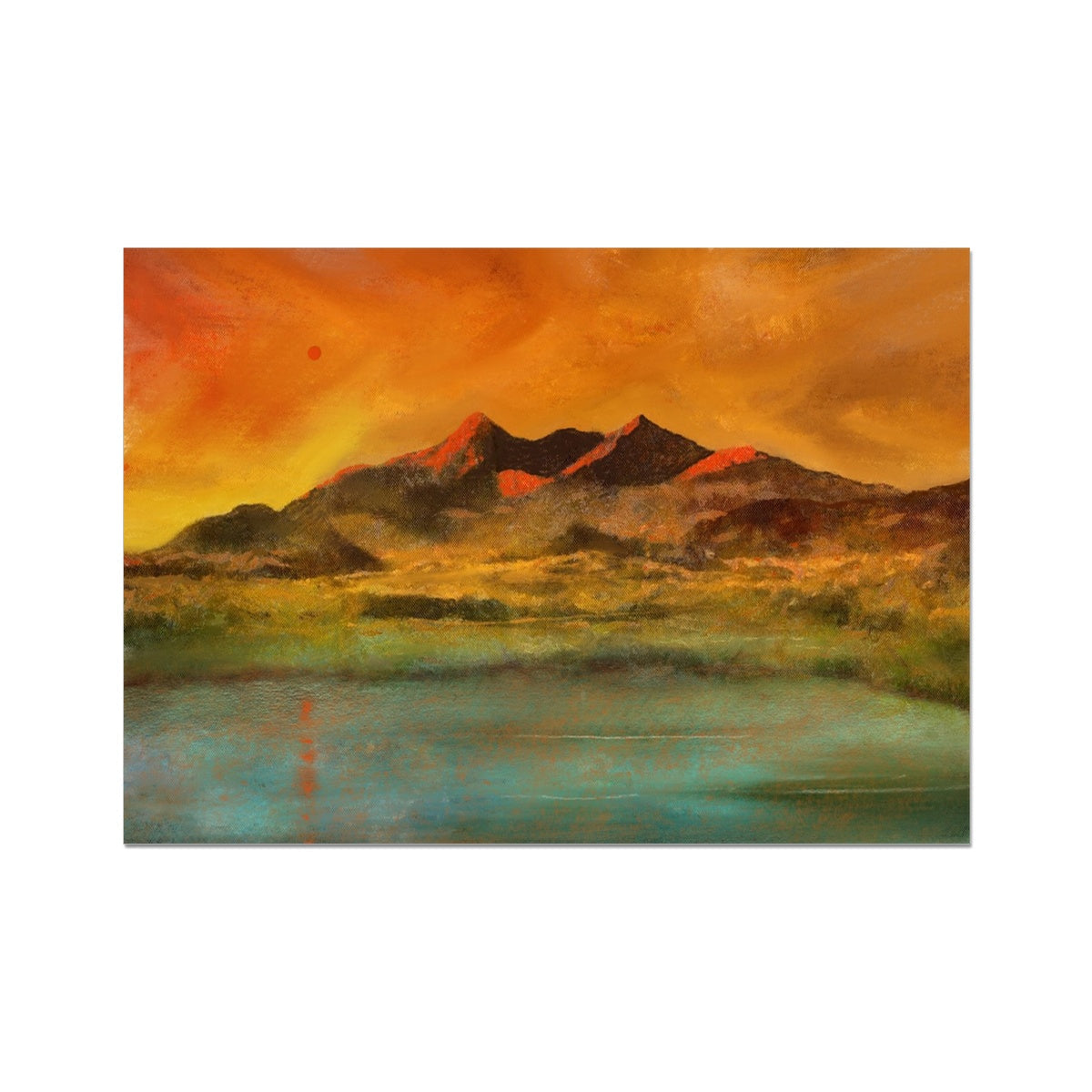 Skye Red Moon Cuillin Painting Scotland | Signed Scottish Fine Art Prints