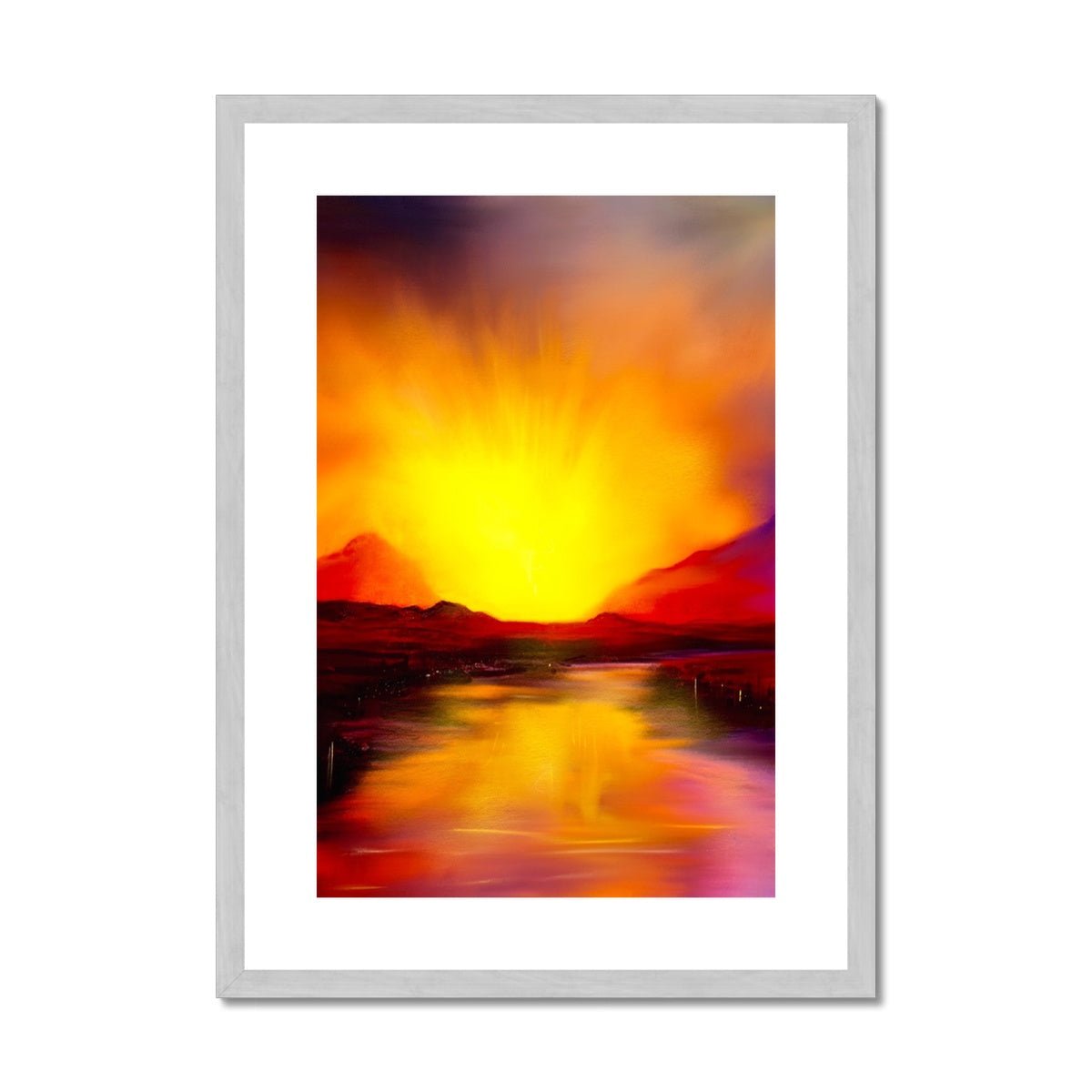 Skye Sunset Painting | Antique Framed & Mounted Prints From Scotland