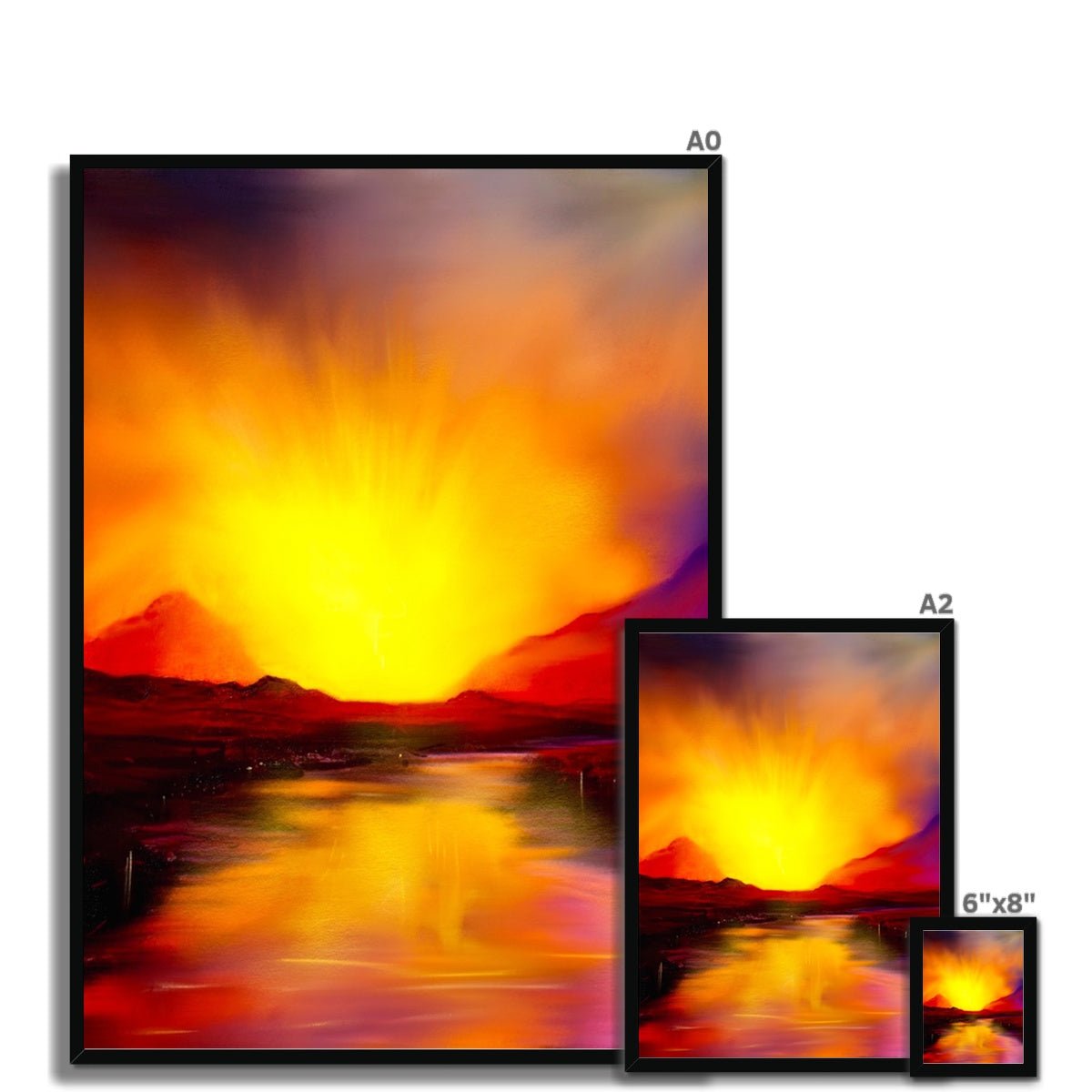 Skye Sunset Painting | Framed Prints From Scotland-Framed Prints-Skye Art Gallery-Paintings, Prints, Homeware, Art Gifts From Scotland By Scottish Artist Kevin Hunter
