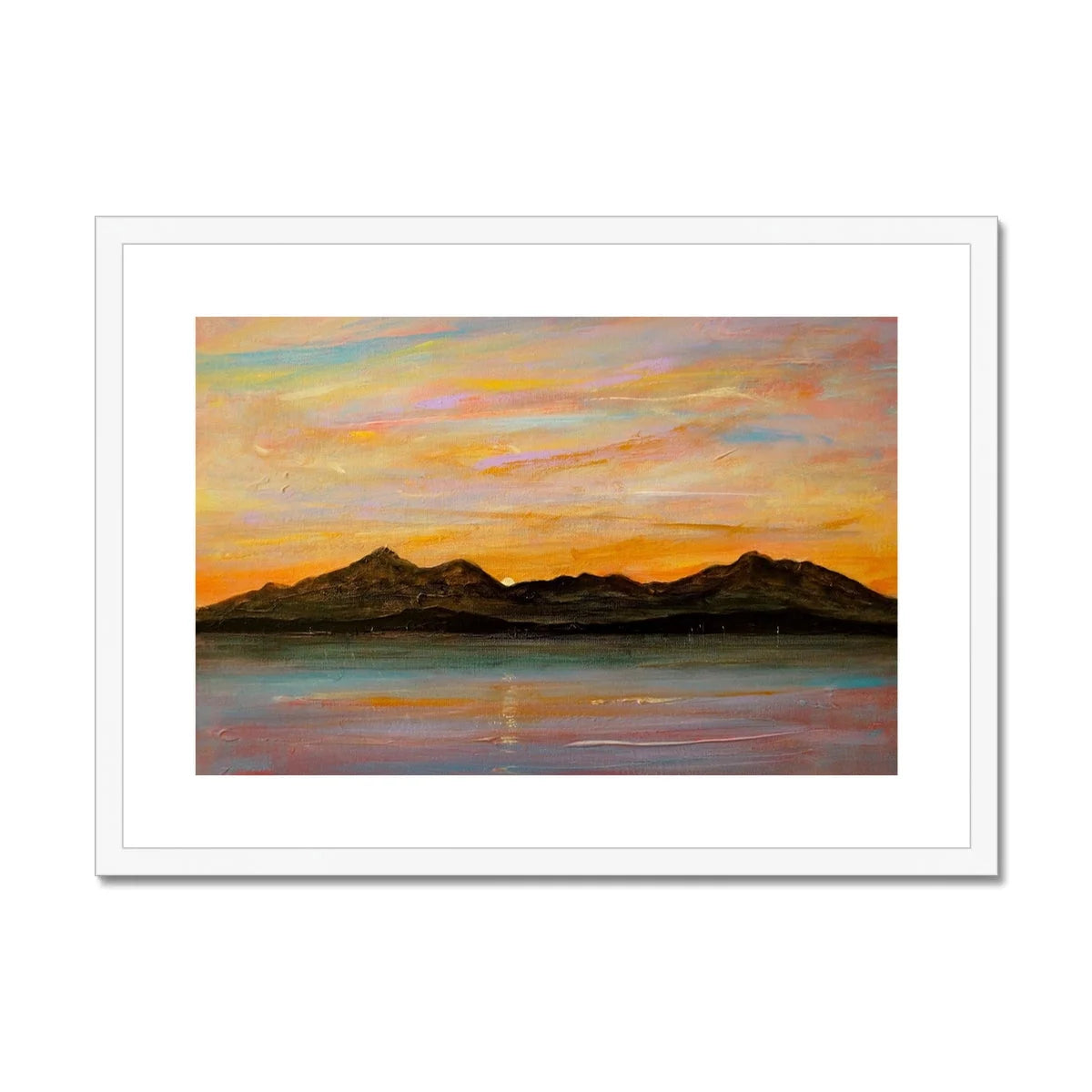 The Sleeping Warrior Arran Framed & Mounted Print - Art Gallery Scotland Worldwide Shipping Scottish Landscape by Artist Hunter Featuring