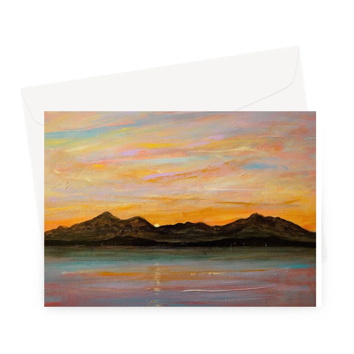 The Sleeping Warrior Arran Greeting Card - Art Gallery Scotland Worldwide Shipping Paintings | Prints | Gifts