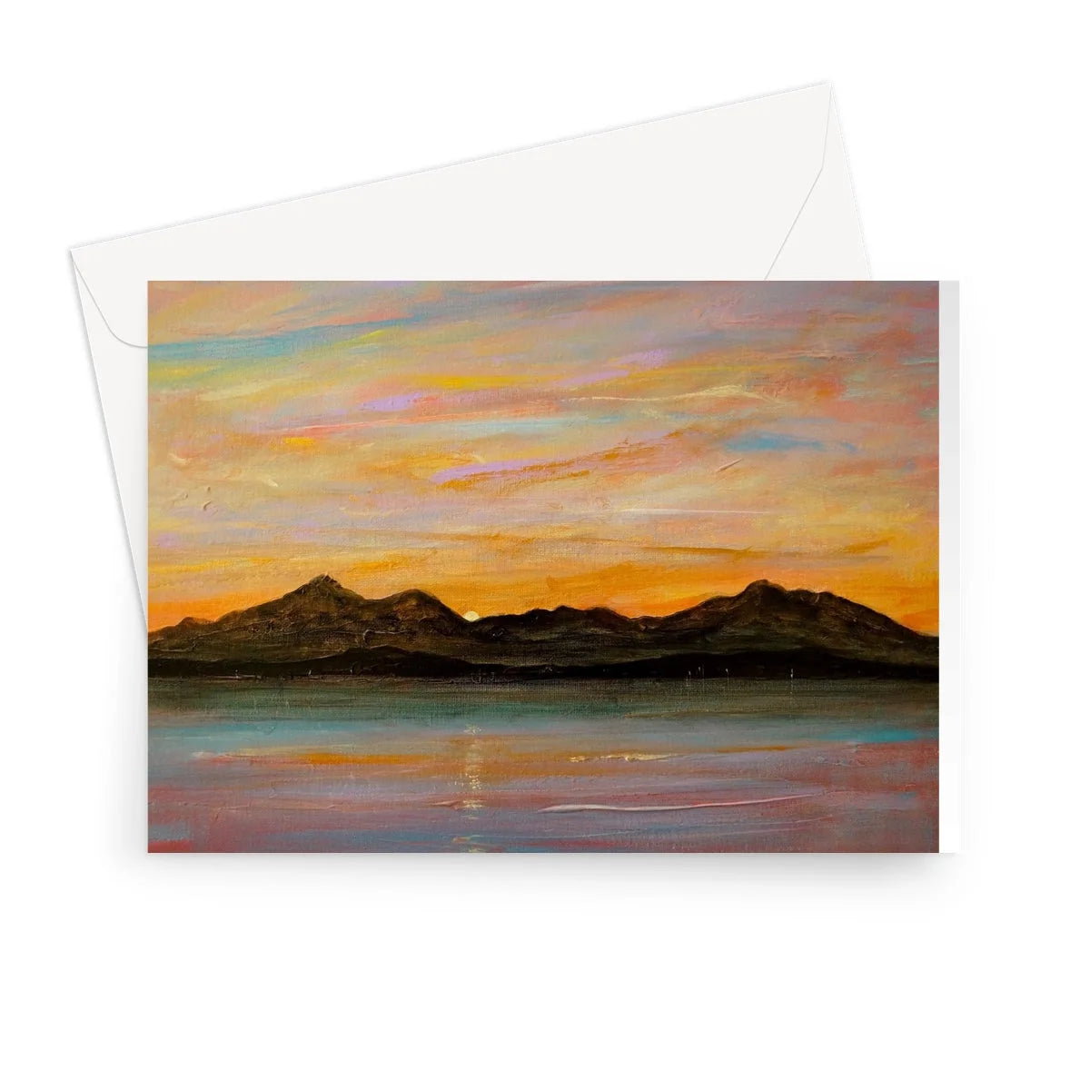 The Sleeping Warrior Arran Greeting Card - Art Gallery Scotland Worldwide Shipping Paintings | Prints | Gifts