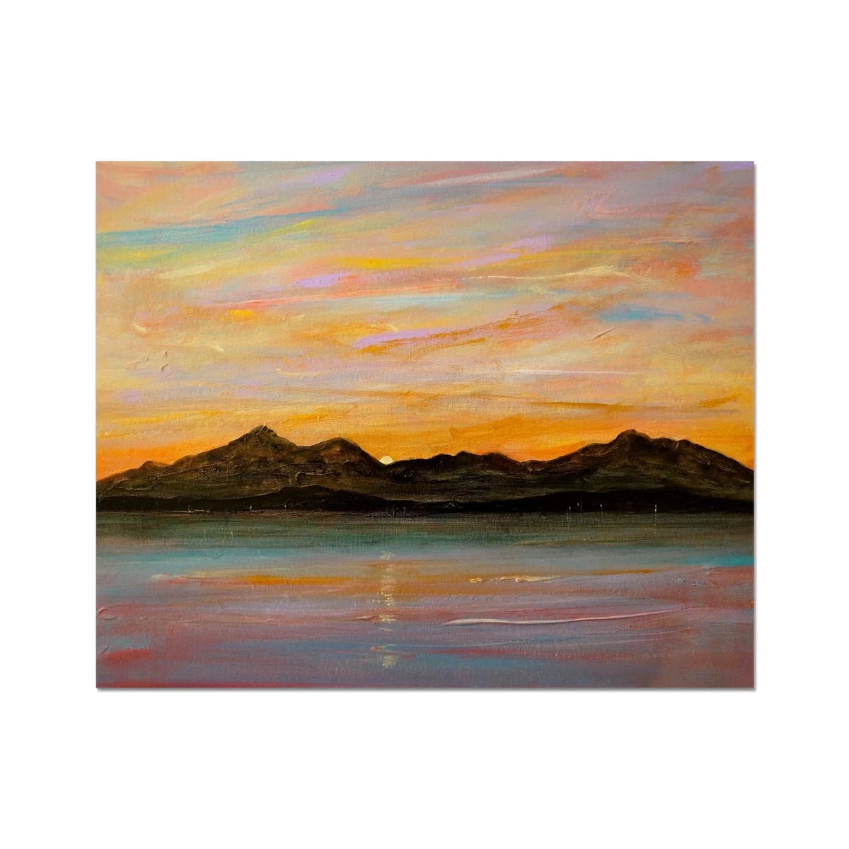 The Sleeping Warrior Arran Artist Proof Collector Print - Art Gallery Scotland Worldwide Shipping Scottish Landscape by Hunter Featuring