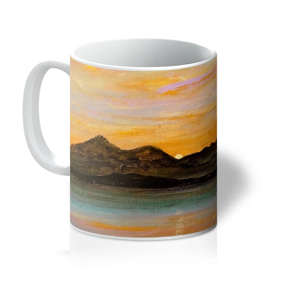 The Sleeping Warrior Arran Mug - Art Gallery Scotland Worldwide Shipping Scottish Landscape by Artist Hunter Featuring Paintings