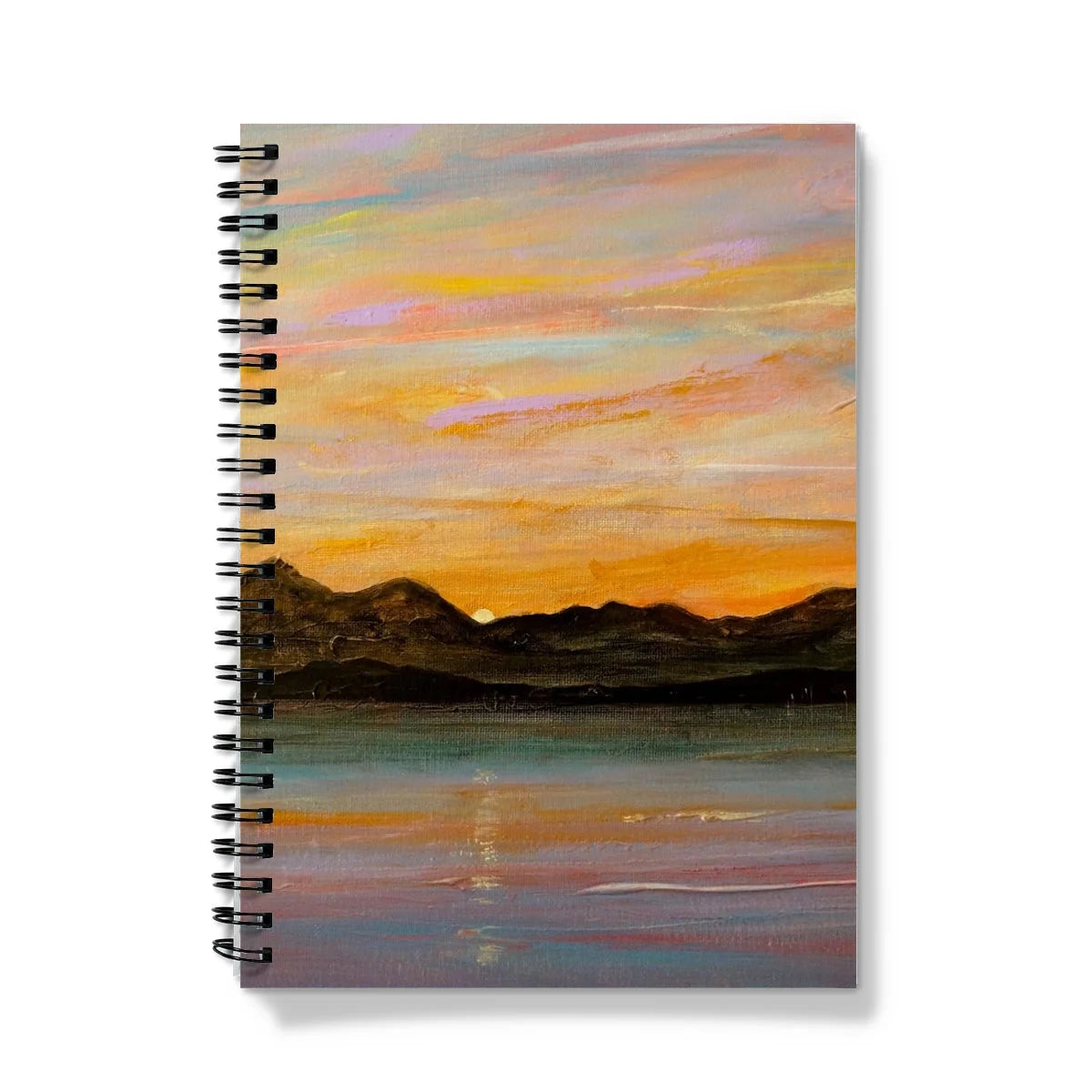 The Sleeping Warrior Arran Notebook - Art Gallery Scotland Worldwide Shipping Spiral-bound Notebook Colorful Scottish Landscape by Artist
