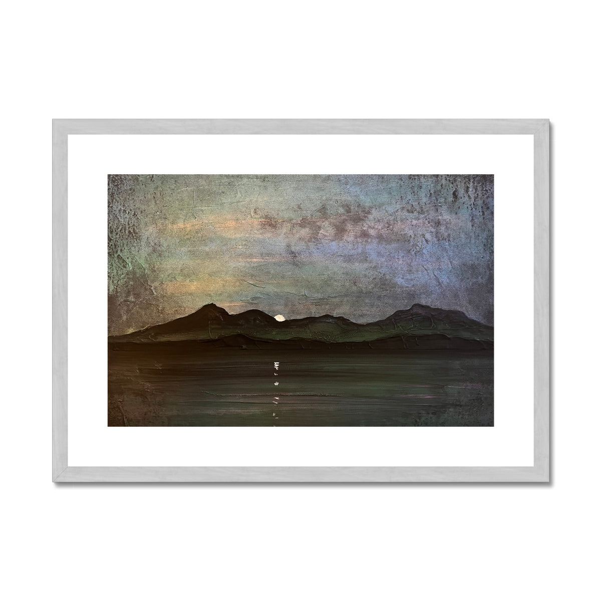 Sleeping Warrior Moonlight Arran Antique Framed & Mounted Print