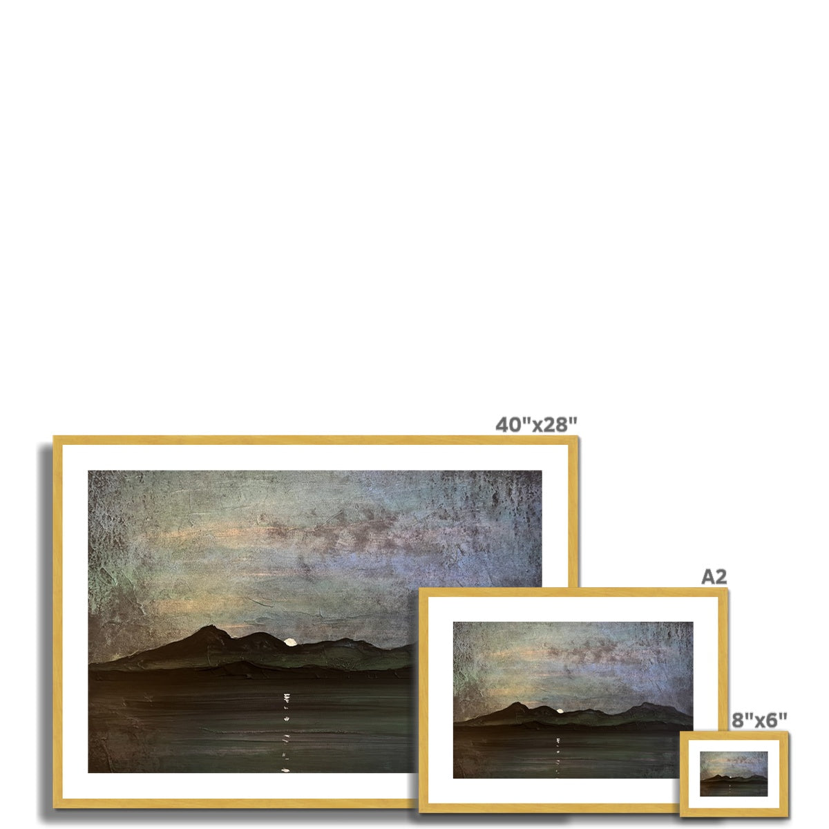 Sleeping Warrior Moonlight Arran Antique Framed & Mounted Print