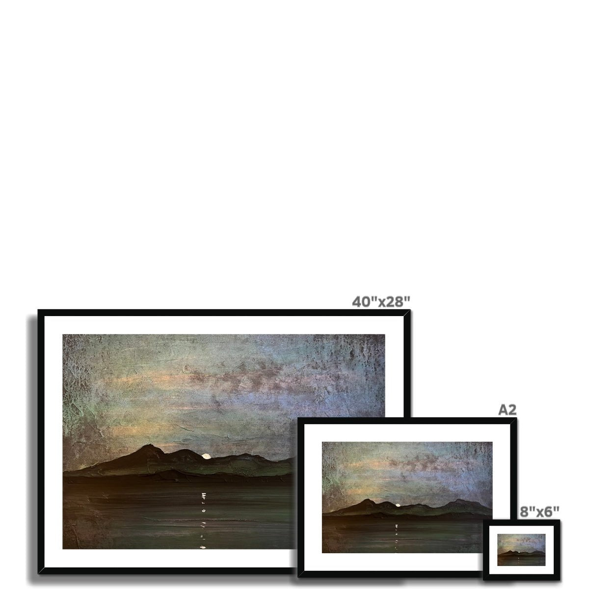 Sleeping Warrior Moonlight Arran Painting | Framed & Mounted Prints From Scotland-Framed & Mounted Prints-Arran Art Gallery-Paintings, Prints, Homeware, Art Gifts From Scotland By Scottish Artist Kevin Hunter