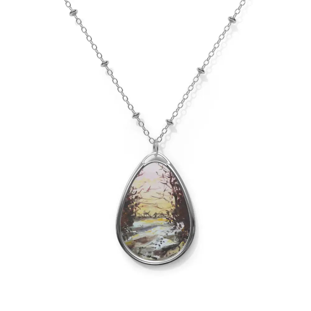 Lunderston Art Ellipse Pendant Necklace