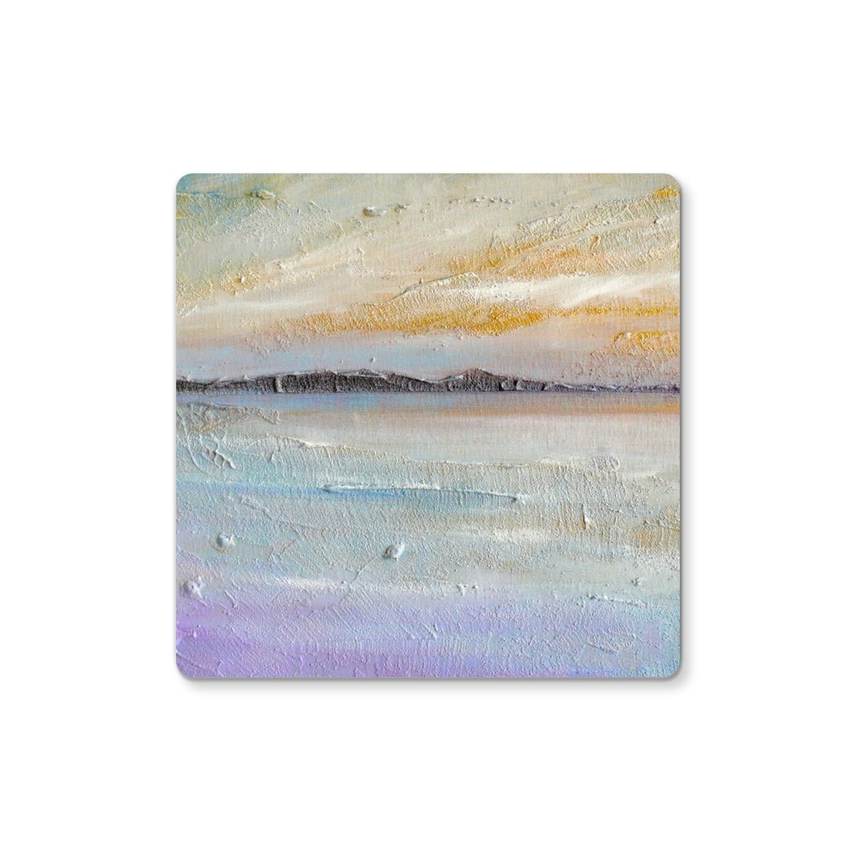 Sollas Beach South Uist Art Gifts Coaster-Coasters-Hebridean Islands Art Gallery-Single Coaster-Paintings, Prints, Homeware, Art Gifts From Scotland By Scottish Artist Kevin Hunter