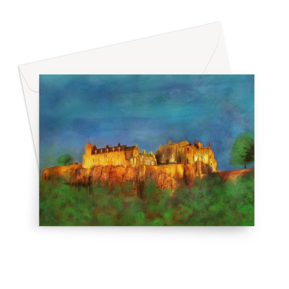 Stirling Castle Art Gifts Greeting Card-Greetings Cards-Scottish Castles Art Gallery-7"x5"-1 Card-Paintings, Prints, Homeware, Art Gifts From Scotland By Scottish Artist Kevin Hunter