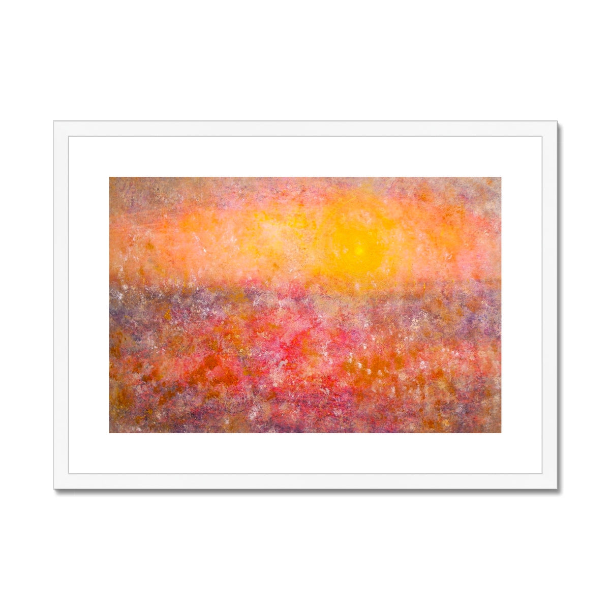 Sunrise Mist Horizon Abstract Painting | Framed & Mounted Prints From Scotland