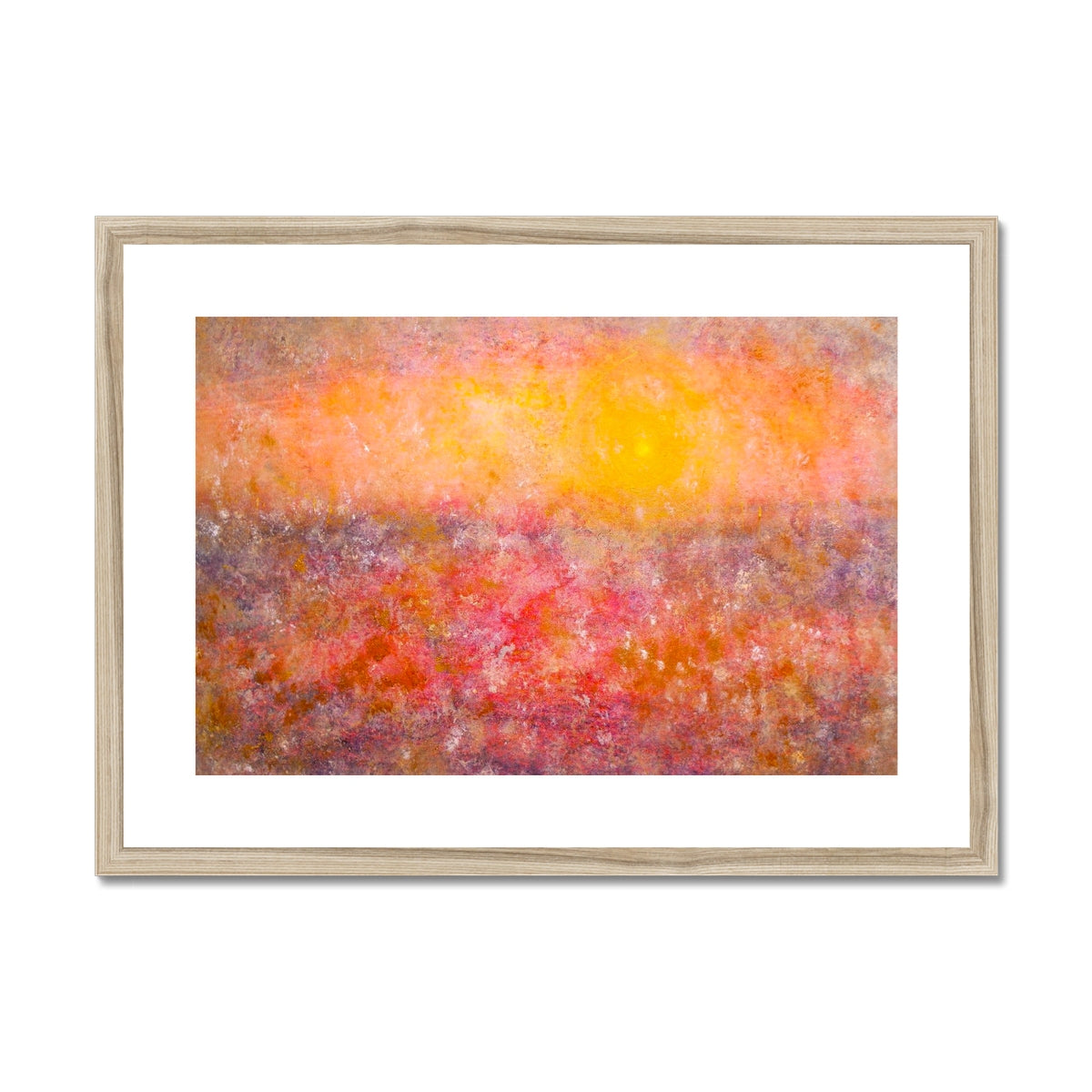 Sunrise Mist Horizon Abstract Painting | Framed & Mounted Prints From Scotland