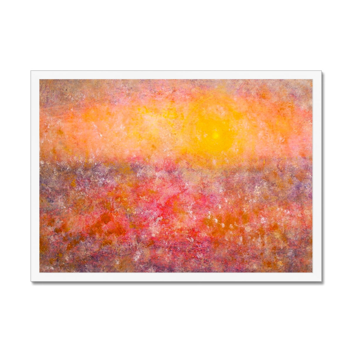 Sunrise Mist Horizon Abstract Painting | Framed Prints From Scotland