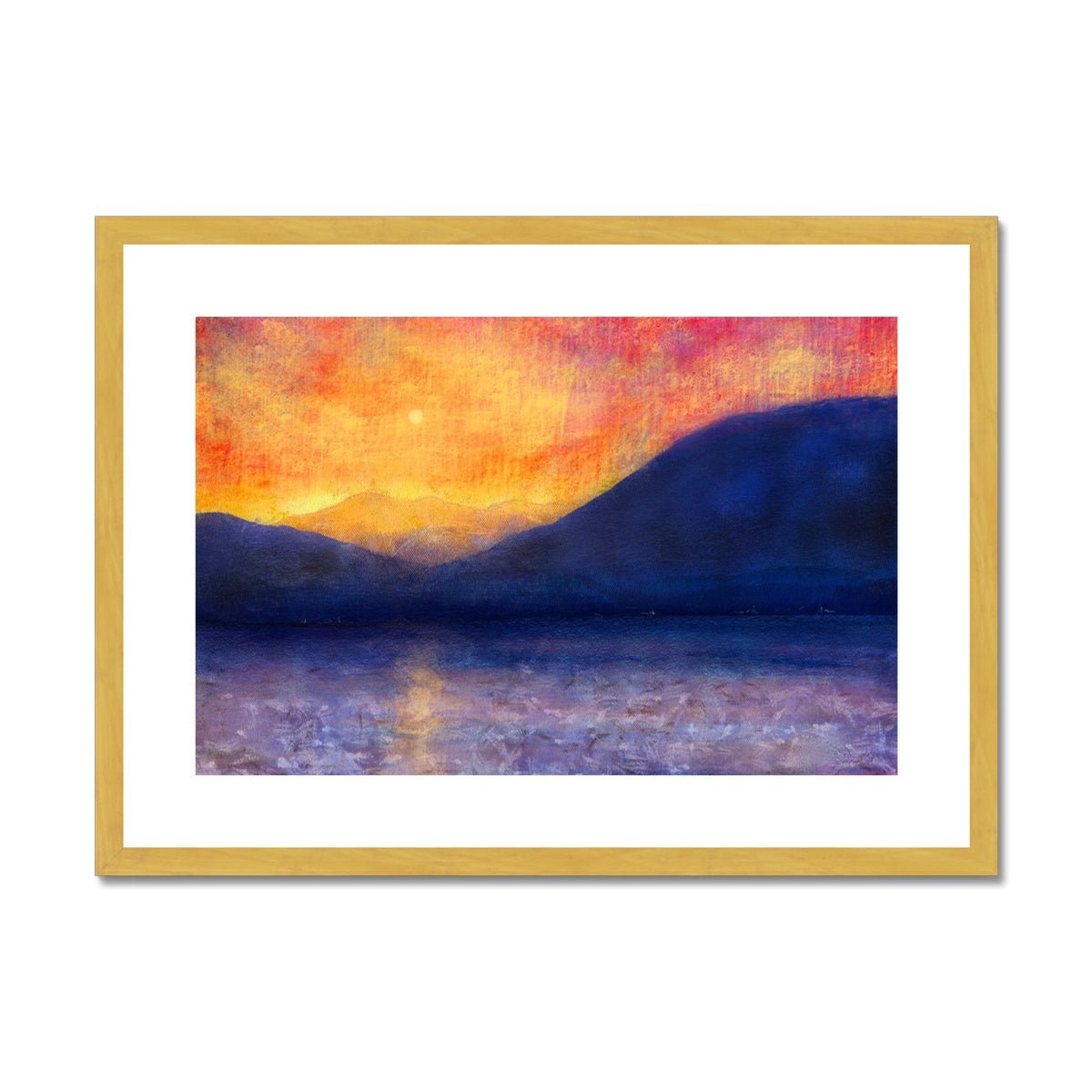 Sunset Approaching Mull Painting | Antique Framed & Mounted Prints From Scotland