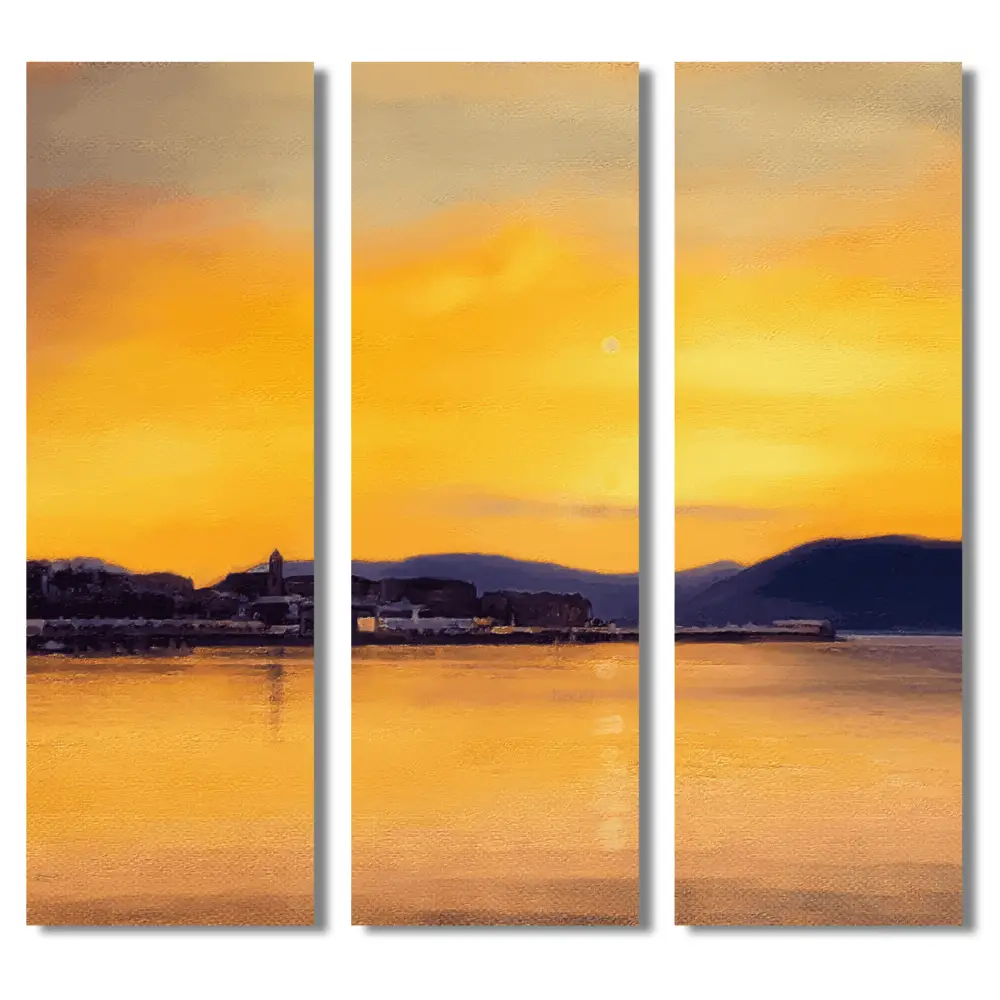 Sunset From Cardwell Bay - Scottish Statement Interior Wall Art - River Clyde Gallery Scotland