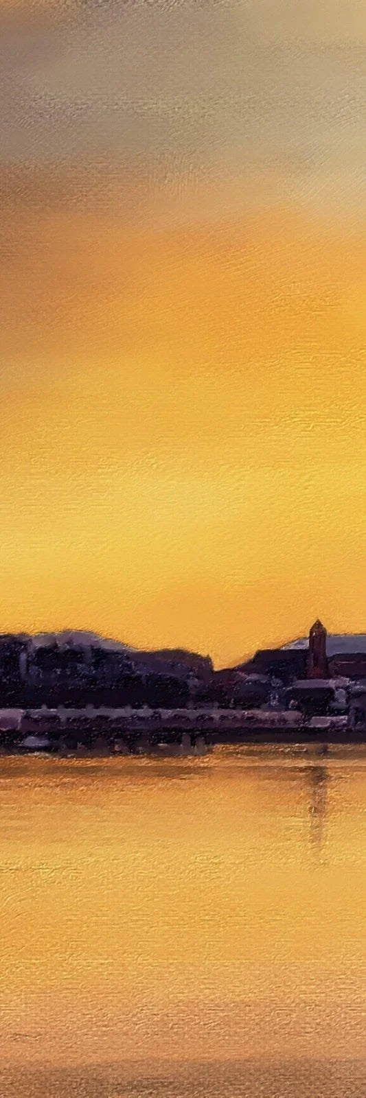 Sunset from Cardwell Bay | Statement Interior Wall Art from Scotland - River Clyde Gallery Worldwide Shipping Vibrant Painting Sunset