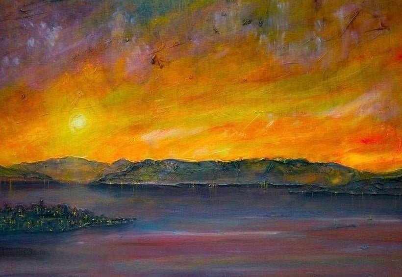 Sunset Over Gourock Scottish Landscape Painting