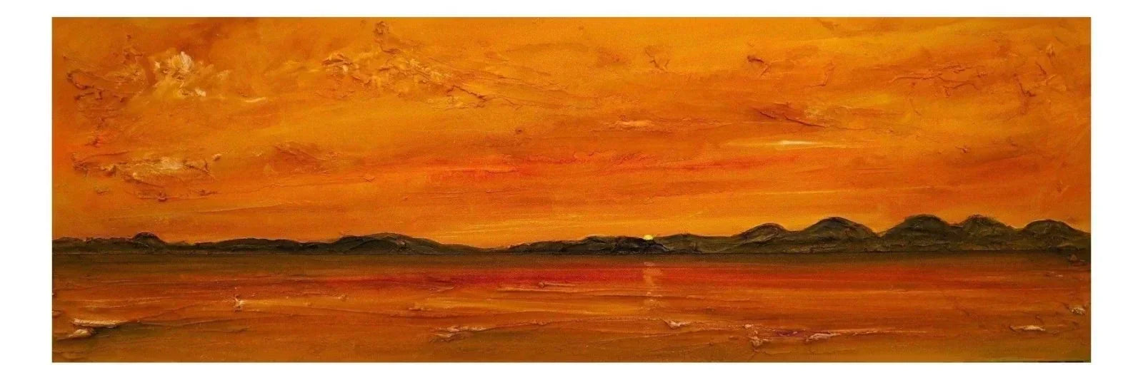 Sunset Over Jura & Gigha Original Panoramic Painting - Scottish Artist Hebridean Islands Art Gallery Scotland