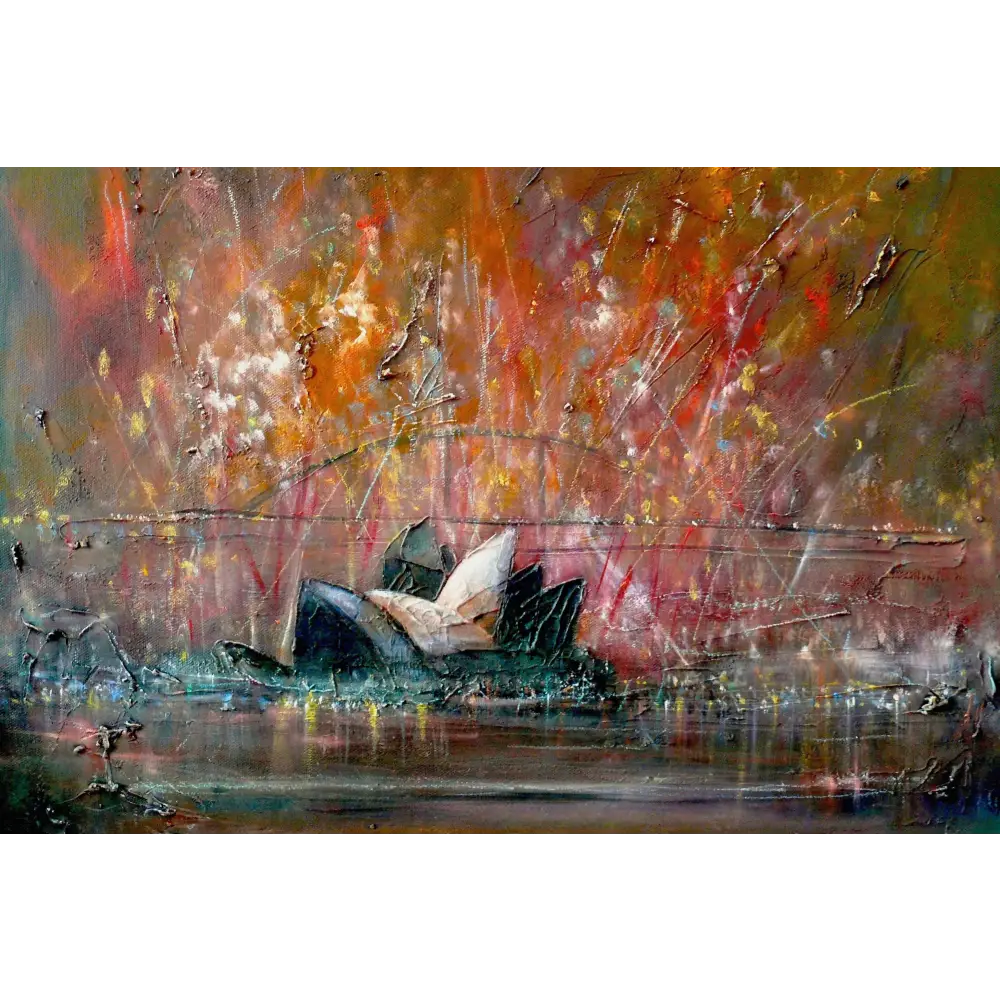 Sydney Harbour Fireworks - Scottish Statement Interior Wall Art - World Gallery Scotland