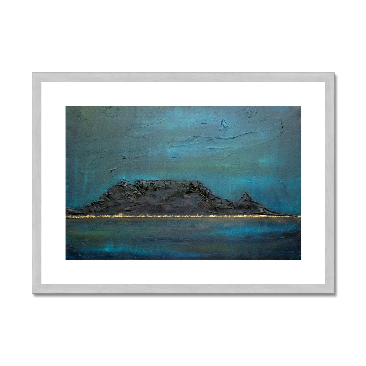 Table Mountain Dusk Painting | Antique Framed & Mounted Prints From Scotland