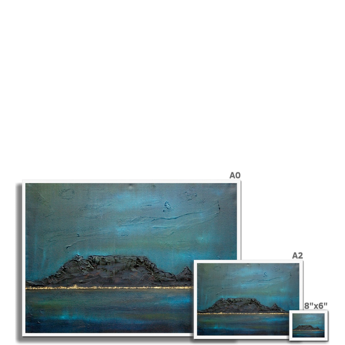 Table Mountain Dusk Painting | Framed Prints From Scotland