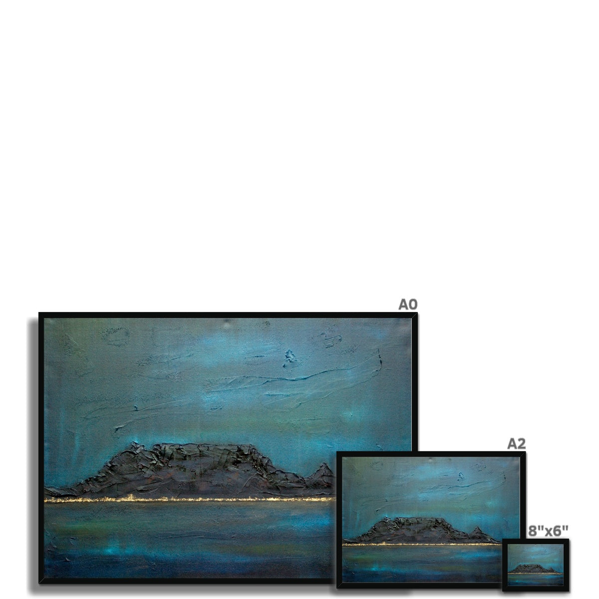 Table Mountain Dusk Painting | Framed Prints From Scotland