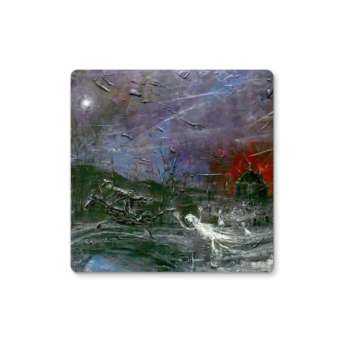 Tam O Shanter Art Gifts Coaster-Coasters-Abstract & Impressionistic Art Gallery-Single Coaster-Paintings, Prints, Homeware, Art Gifts From Scotland By Scottish Artist Kevin Hunter
