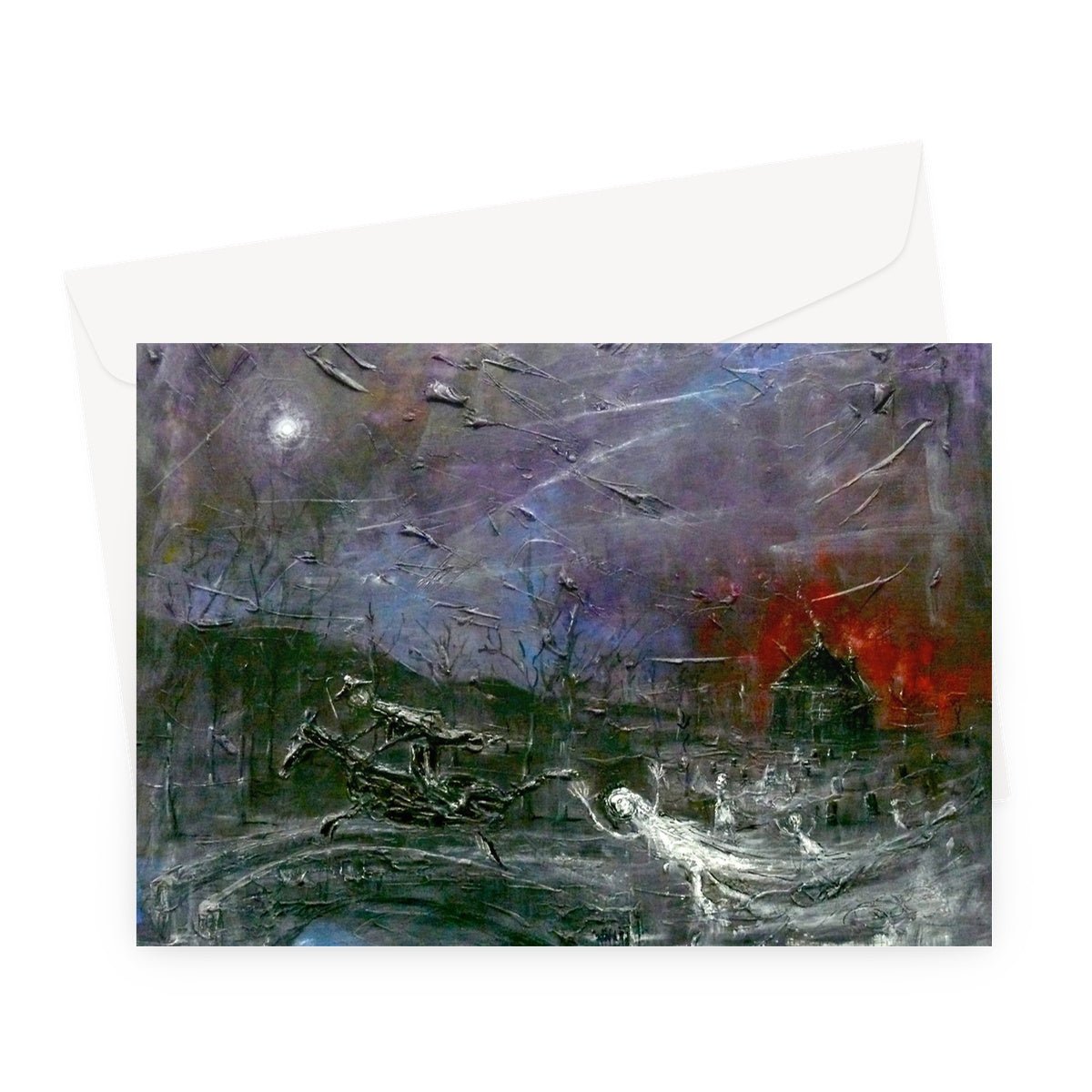 Tam O Shanter Art Gifts Greeting Card-Greetings Cards-Abstract & Impressionistic Art Gallery-A5 Landscape-1 Card-Paintings, Prints, Homeware, Art Gifts From Scotland By Scottish Artist Kevin Hunter