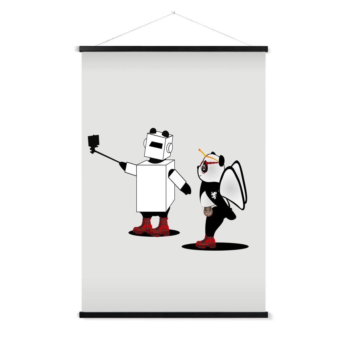 Techno Selfie | Panda Disco | Graphic Art Print with Hanger