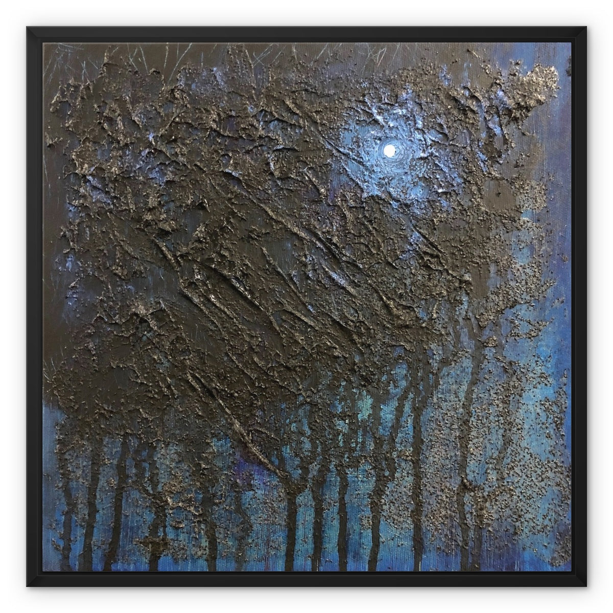 The Blue Moon Wood Abstract Painting | Framed Canvas Prints From Scotland