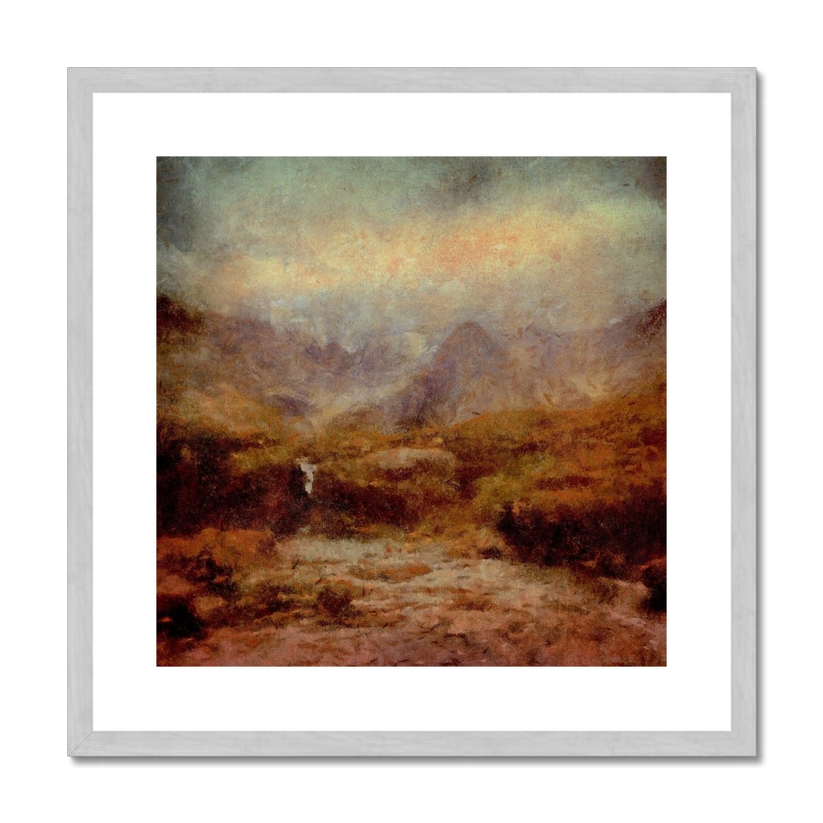 The Brooding Fairy Pools Skye Painting | Antique Framed & Mounted Prints From Scotland