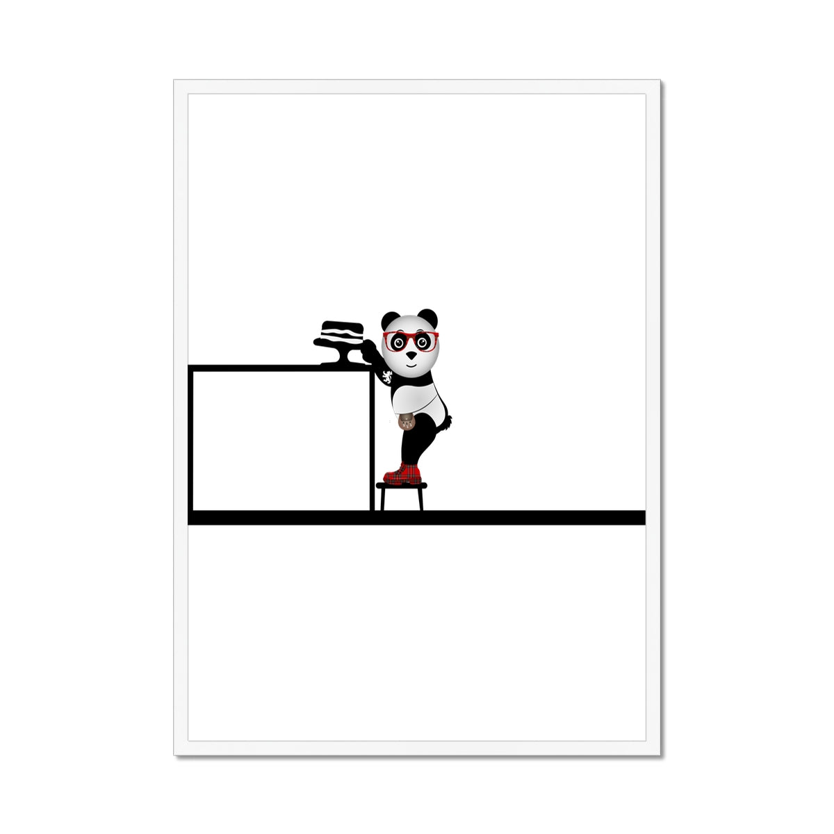 The Cake Thief | Panda Disco | Graphic Art | Framed Print