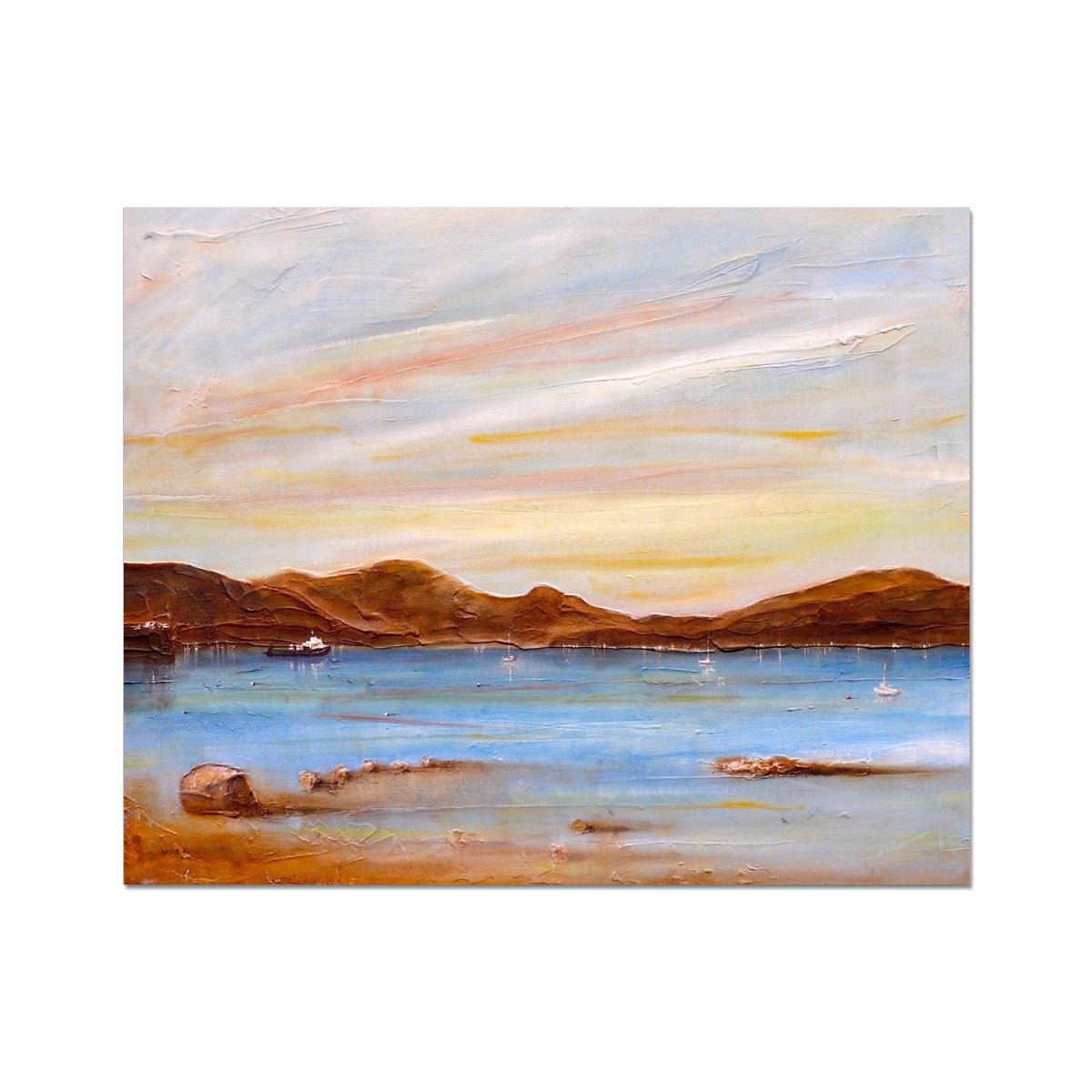The Last Ferry To Dunoon Painting | Artist Proof Collector Prints From Scotland-Artist Proof Collector Prints-River Clyde Art Gallery-20"x16"-Paintings, Prints, Homeware, Art Gifts From Scotland By Scottish Artist Kevin Hunter