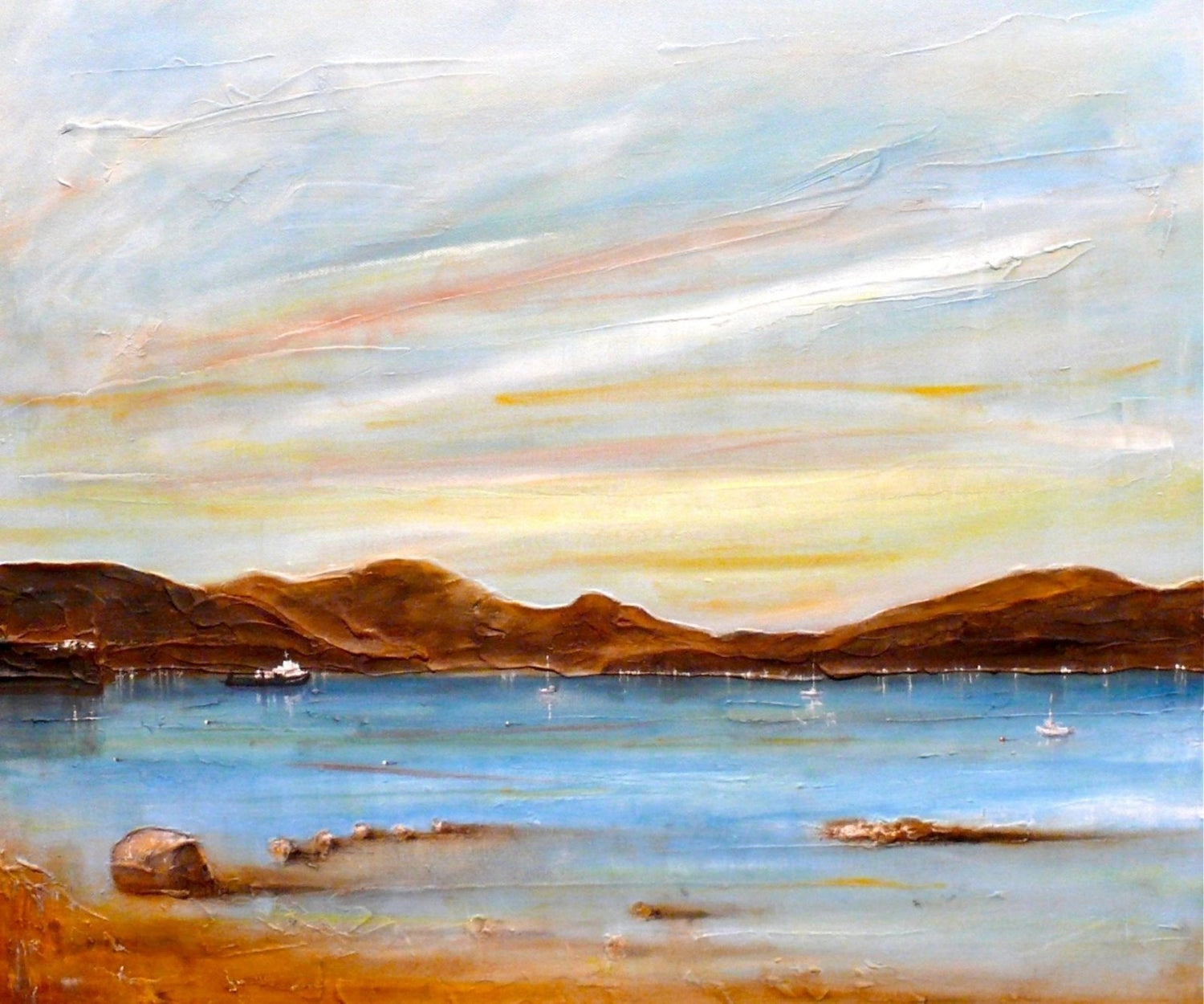 The Last Ferry To Dunoon Painting Fine Art Prints