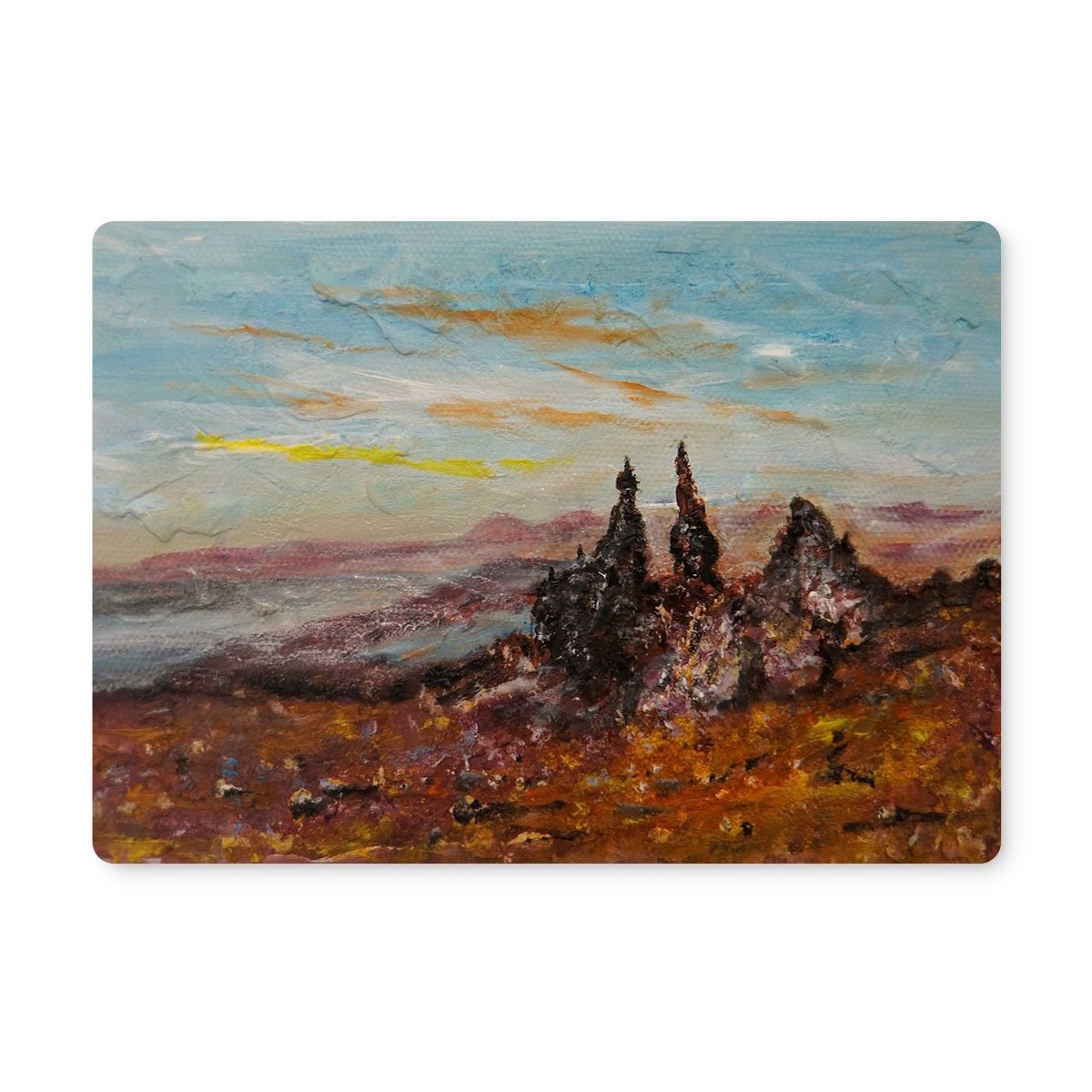 The Old Man Of Storr Skye Art Gifts Placemat-Placemats-Skye Art Gallery-2 Placemats-Paintings, Prints, Homeware, Art Gifts From Scotland By Scottish Artist Kevin Hunter