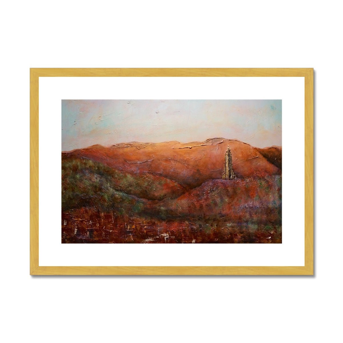 The Wallace Monument Painting | Antique Framed & Mounted Prints From Scotland