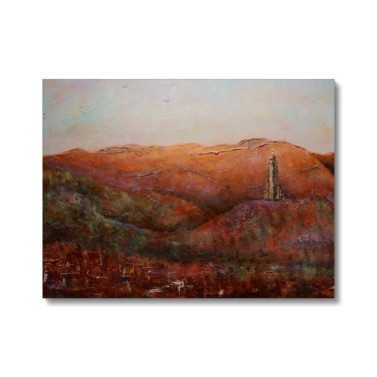 The Wallace Monument Painting | Canvas From Scotland-Contemporary Stretched Canvas Prints-Historic & Iconic Scotland Art Gallery-24"x18"-Paintings, Prints, Homeware, Art Gifts From Scotland By Scottish Artist Kevin Hunter