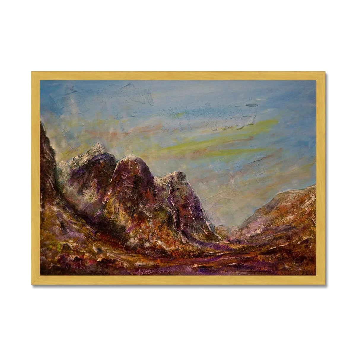Three Sisters Glencoe Antique Framed Print - Art Gallery Scotland Worldwide Shipping Paintings | Prints | Gifts from by Scottish Artist