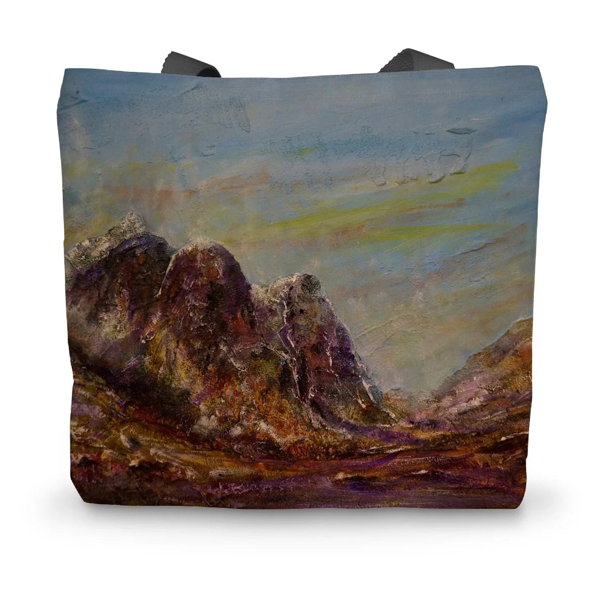 Three Sisters Glencoe Canvas Tote Bag - Art Gallery Scotland Worldwide Shipping Paintings | Prints | Gifts