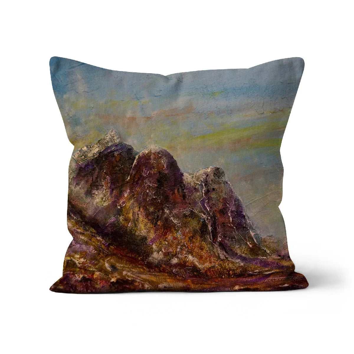 Three Sisters Glencoe Cushion - Art Gallery Scotland Worldwide Shipping Paintings | Prints | Gifts