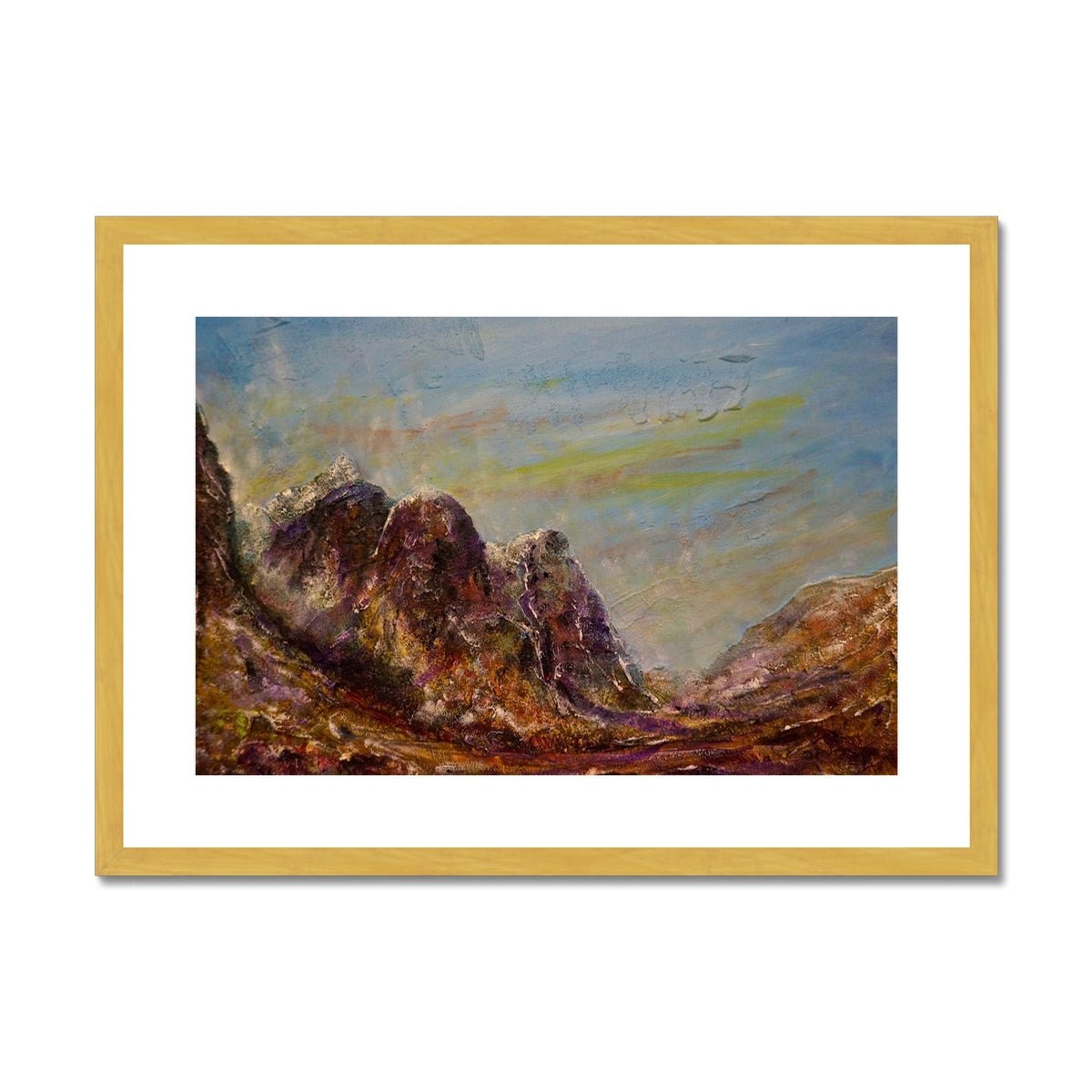 Three Sisters Glencoe Painting | Antique Framed & Mounted Prints From Scotland