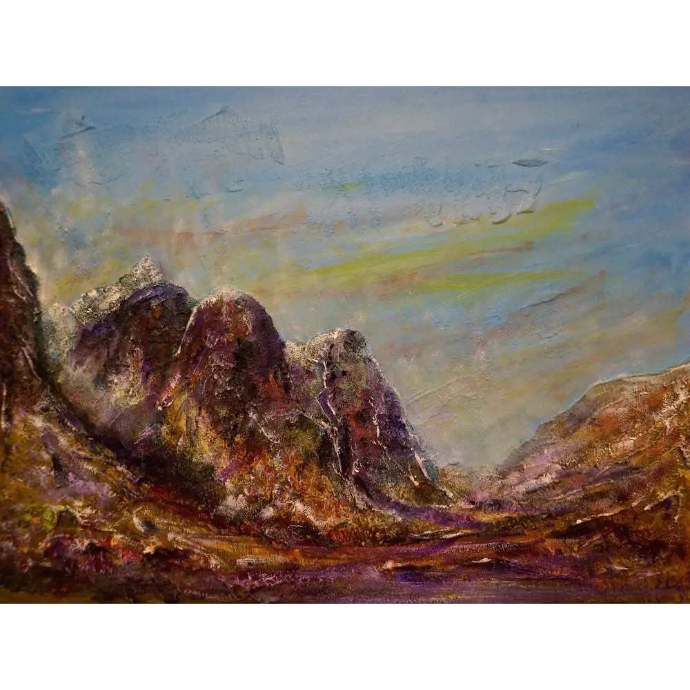 Three Sisters Of Glencoe Wooden Art Block - Scottish - Gallery Scotland