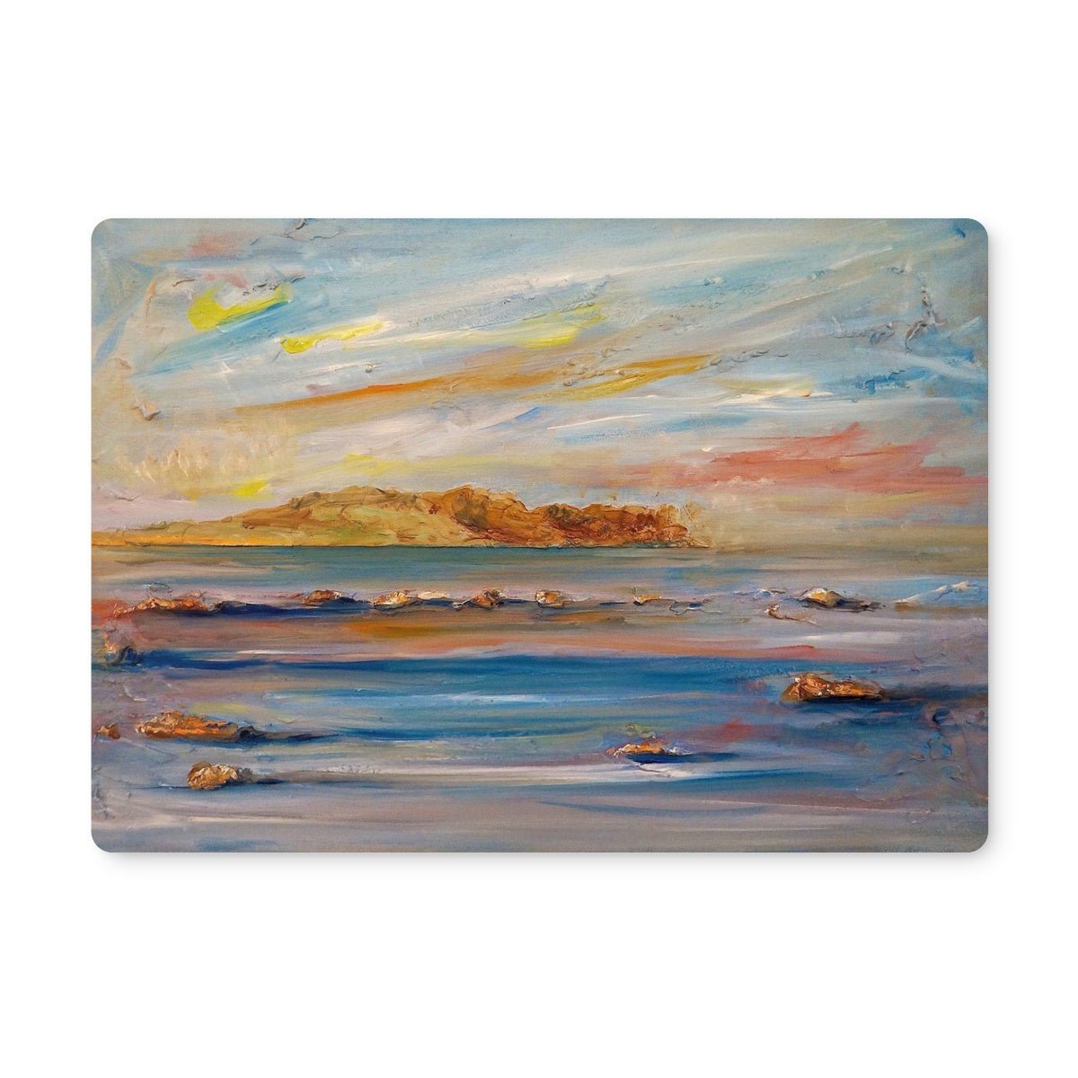 Tiree Dawn Art Gifts Placemat-Placemats-Hebridean Islands Art Gallery-6 Placemats-Paintings, Prints, Homeware, Art Gifts From Scotland By Scottish Artist Kevin Hunter