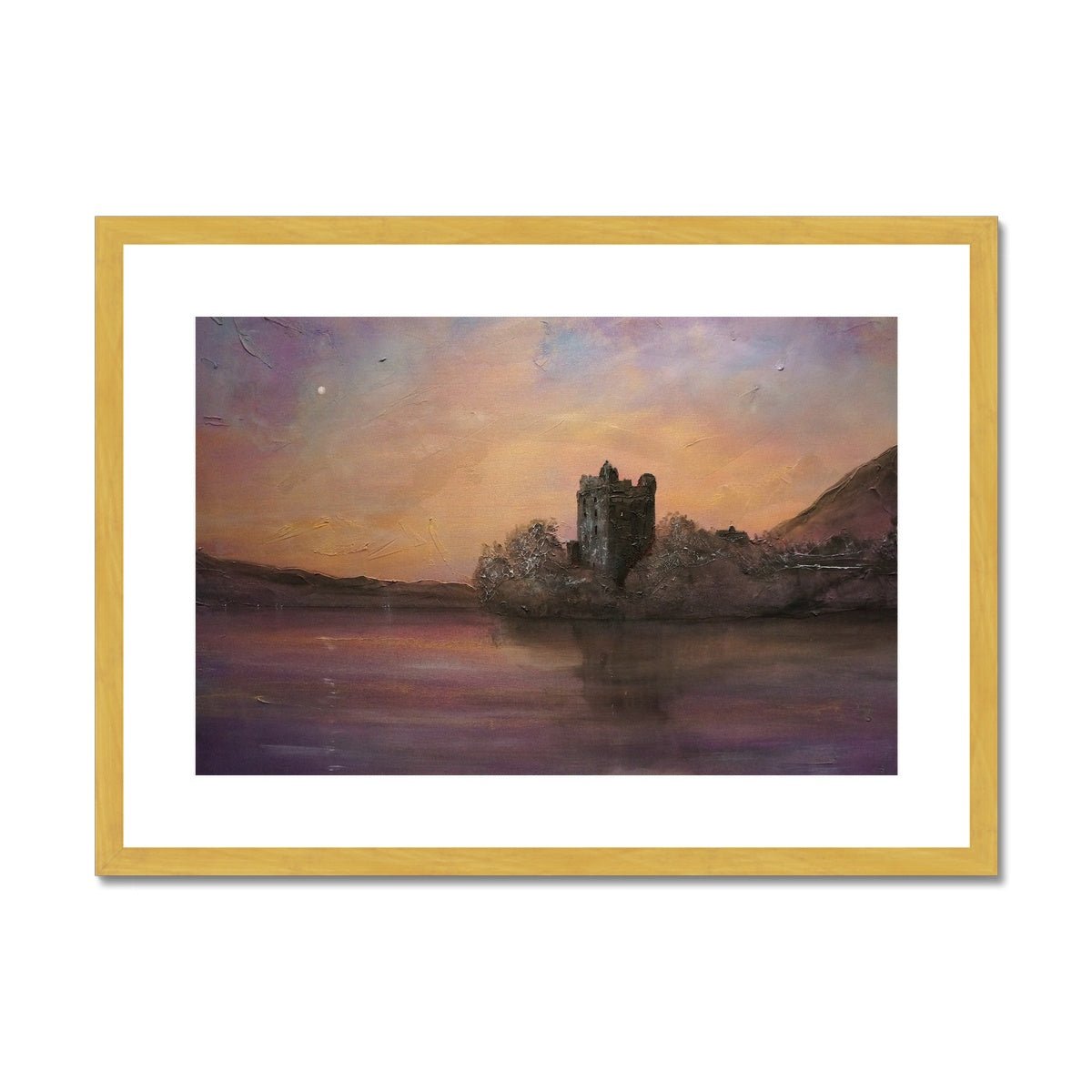 Urquhart Castle Moonlight Painting | Antique Framed & Mounted Prints From Scotland