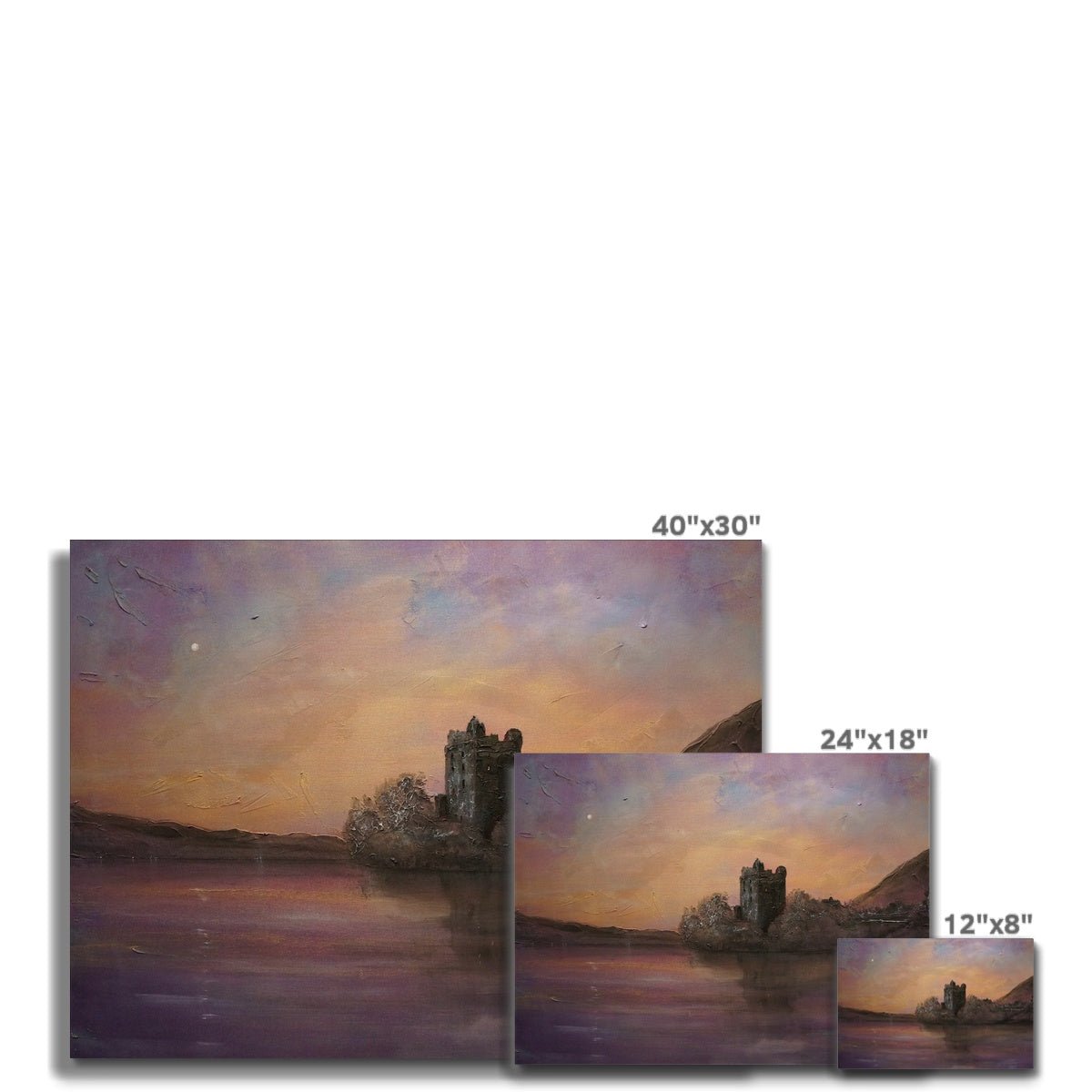 Urquhart Castle Moonlight Painting | Canvas Prints From Scotland