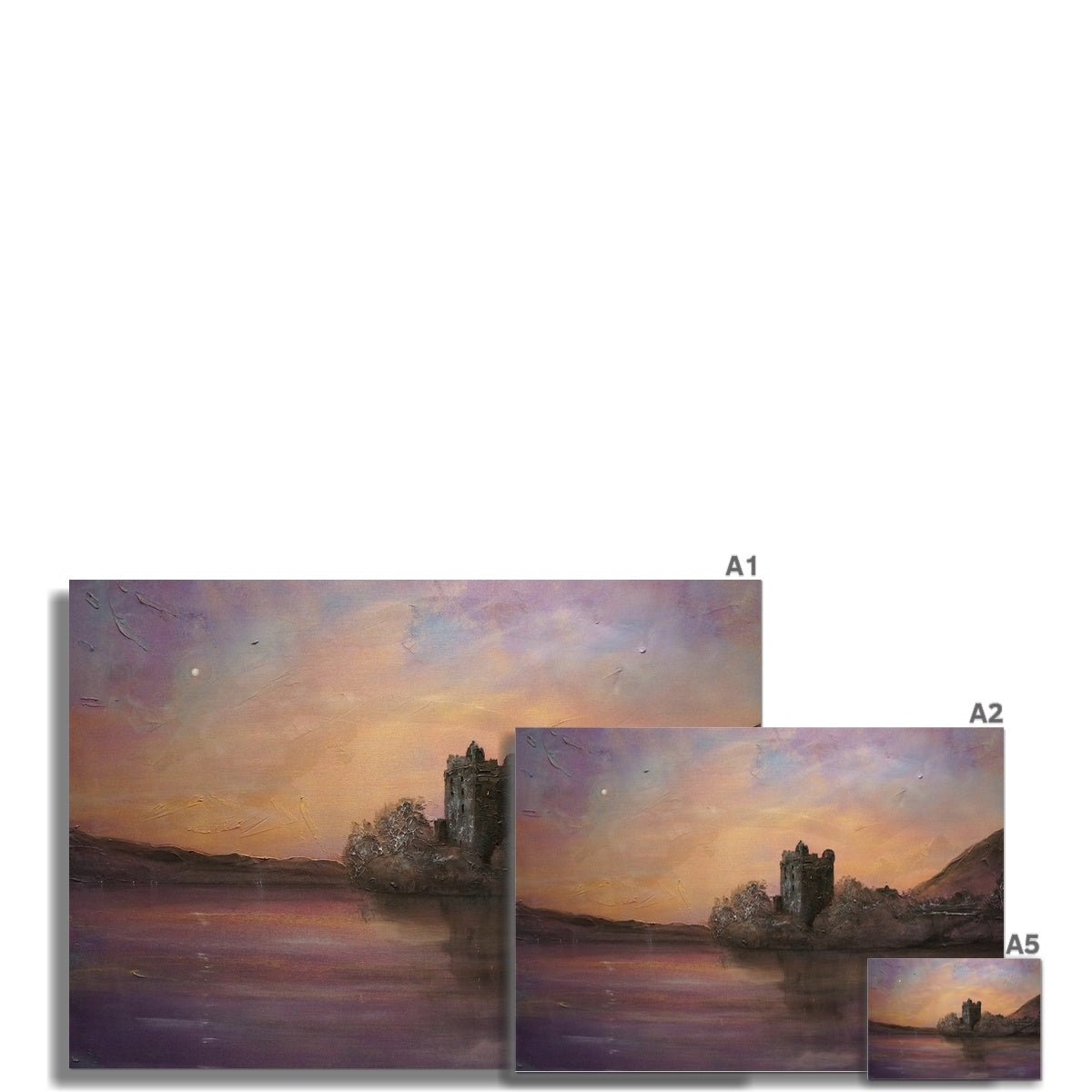 Urquhart Castle Moonlight Painting Scotland | Signed Scottish Fine Art Prints